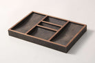 Valet tray in seal brown faux shagreen, 30 x 20 cm, an elegant organiser for a bedside or hall table