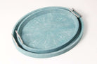 Faux Shagreen Oval Serving Tray Teal, alternative angle - buy homeware, tableware and interior accessories at Inside Living