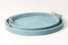 Faux Shagreen Oval Serving Tray Teal, detail view - buy homeware, tableware and interior accessories at Inside Living