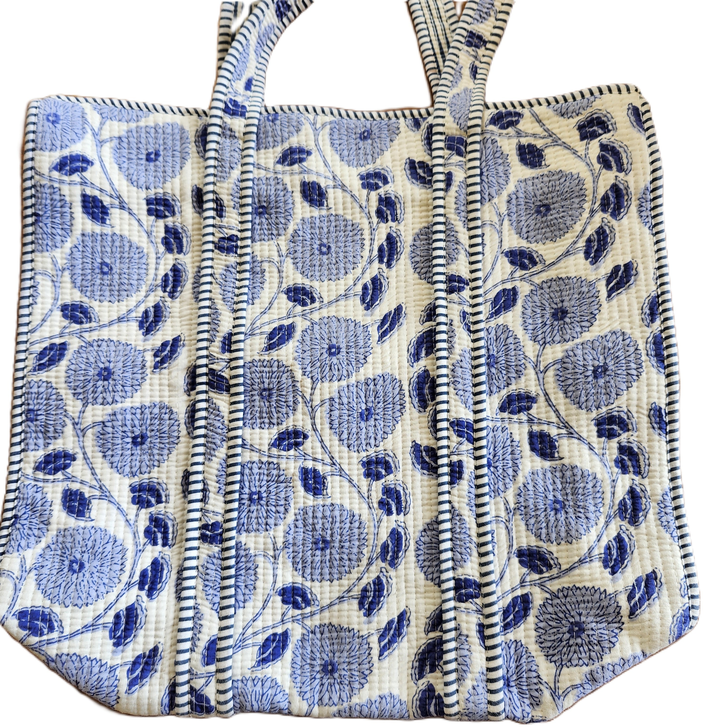 Block Print Shopper Bag Assorted: block-printed cotton bag for everyday use, from Inside Living Singapore.
