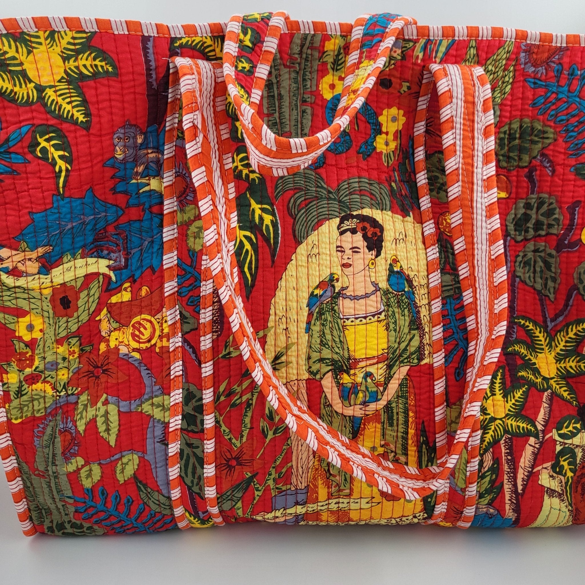 Block Print Shopper Bag Frida: block-printed cotton bag for everyday use, from Inside Living Singapore.