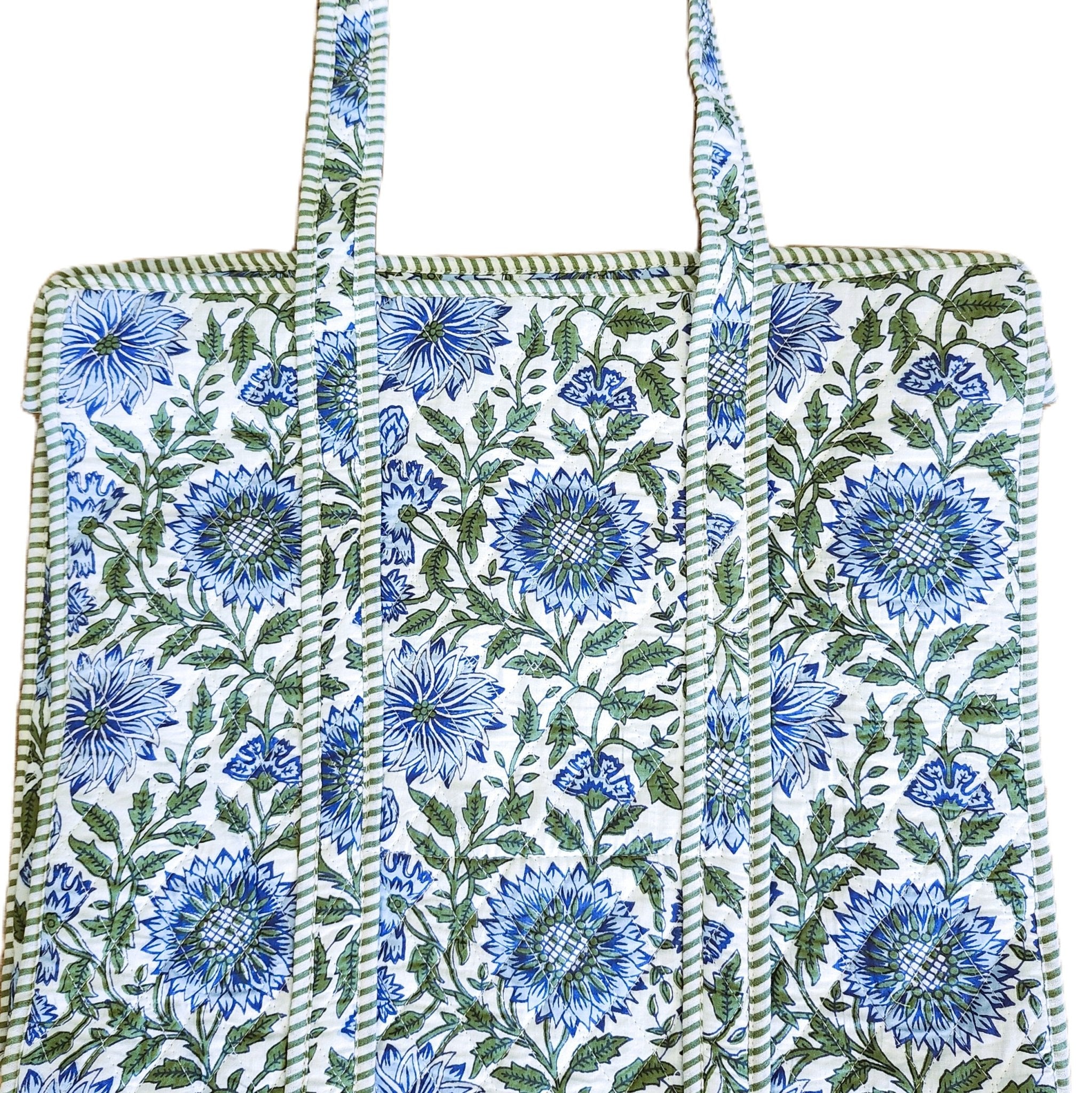 Block Print Shopper Bag Assorted: block-printed cotton bag for everyday use, from Inside Living Singapore.