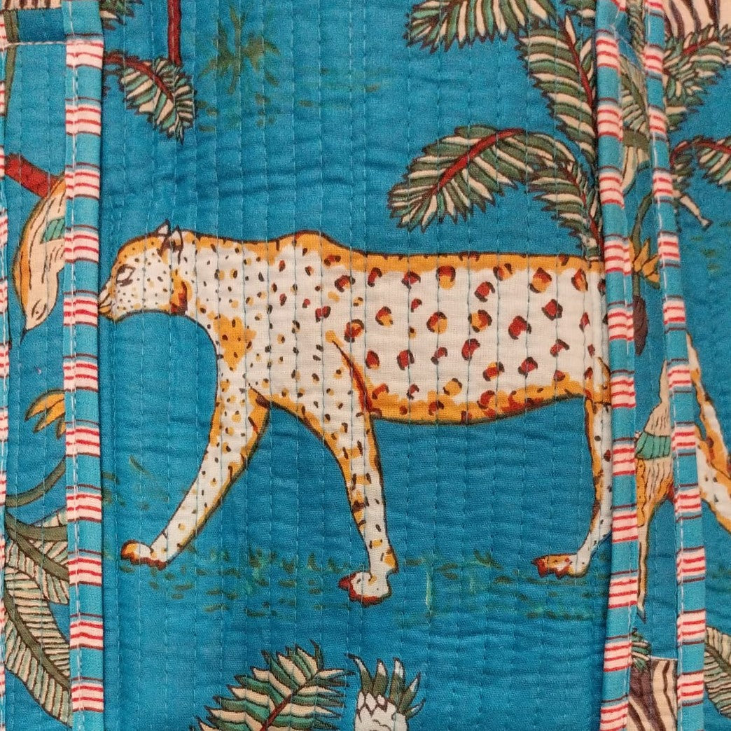 Block Print Shopper Bag Safari, part of the Handbags collection at Inside Living Singapore, close-up of the texture.