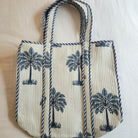 Block Print Shopper Bag Palm shown from another angle, homeware at Inside Living Singapore.