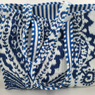 Quilted cotton block print shopper bag with contrast lining and inner pocket, 43 x 12 x 35.5 cm