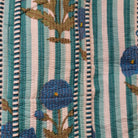 Block Print Shopper Bag Flower from Inside Living Singapore, handbags. Shown side view.