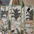 Block Print Shopper Bag Safari, part of the Handbags collection at Inside Living Singapore, detail of the design.