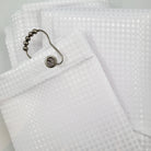Set of 12 stainless steel shower curtain rings with rollerball fitting for a smooth glide