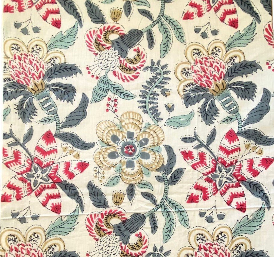 Block Print Runner Spring Blossom from Inside Living Singapore. Shown alternative angle.