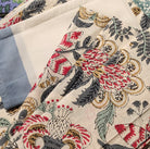 Cotton block-printed table runner with an all-over spring blossom print, 34 x 250 cm or 34 x 300 cm