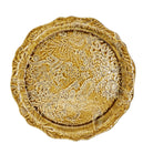 Round ceramic pizza plate in pineapple design, hand-finished tableware for serving pizza and sharing dishes
