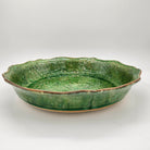 Ceramic pie dish in seaweed design, hand-finished ovenware for baking and serving pies and bakes
