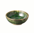 Small seaweed glaze ceramic dip bowl, handcrafted for sauces and snacks, from Inside Living Singapore Front view.