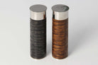 Salt and pepper grinder set in Japanese tamo ash, shaped like shotgun cartridges, 18 cm with ceramic grinders