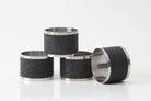 Faux Shagreen Napkin Rings Set of 4 Black, detail view - buy homeware, tableware and interior accessories at Inside Living