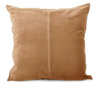 Caramel cotton velvet cushion, 50 x 50 cm, with a soft pile and concealed back zip for sofa or bed