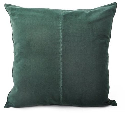 Cotton velvet cushion cover in dark green with concealed back zip, 50 x 50 cm, inner sold separately