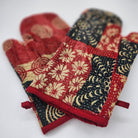 Vintage Kantha Oven Gloves Red and Black, Inside Living Singapore homeware and lifestyle collection, view 2.