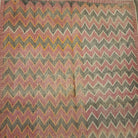 Reversible vintage cotton kantha quilt with zigzag pattern, 120 x 180 cm, handmade and unique