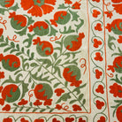 Hand-embroidered suzani in silk on a cotton base, around 200 x 148 cm, for a throw, cloth or hanging
