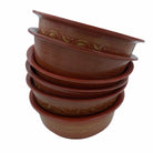 Vintage wood lacquer bowl from Inside Living, handcrafted decorative wooden bowl for serving or display, alternate view