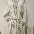 Block Print Waffle Bathrobe, close-up of the texture, from the Inside Living Singapore homeware collection.