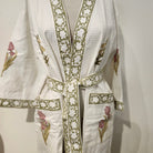 Block Print Waffle Bathrobe, alternative angle, from the Inside Living Singapore homeware collection.