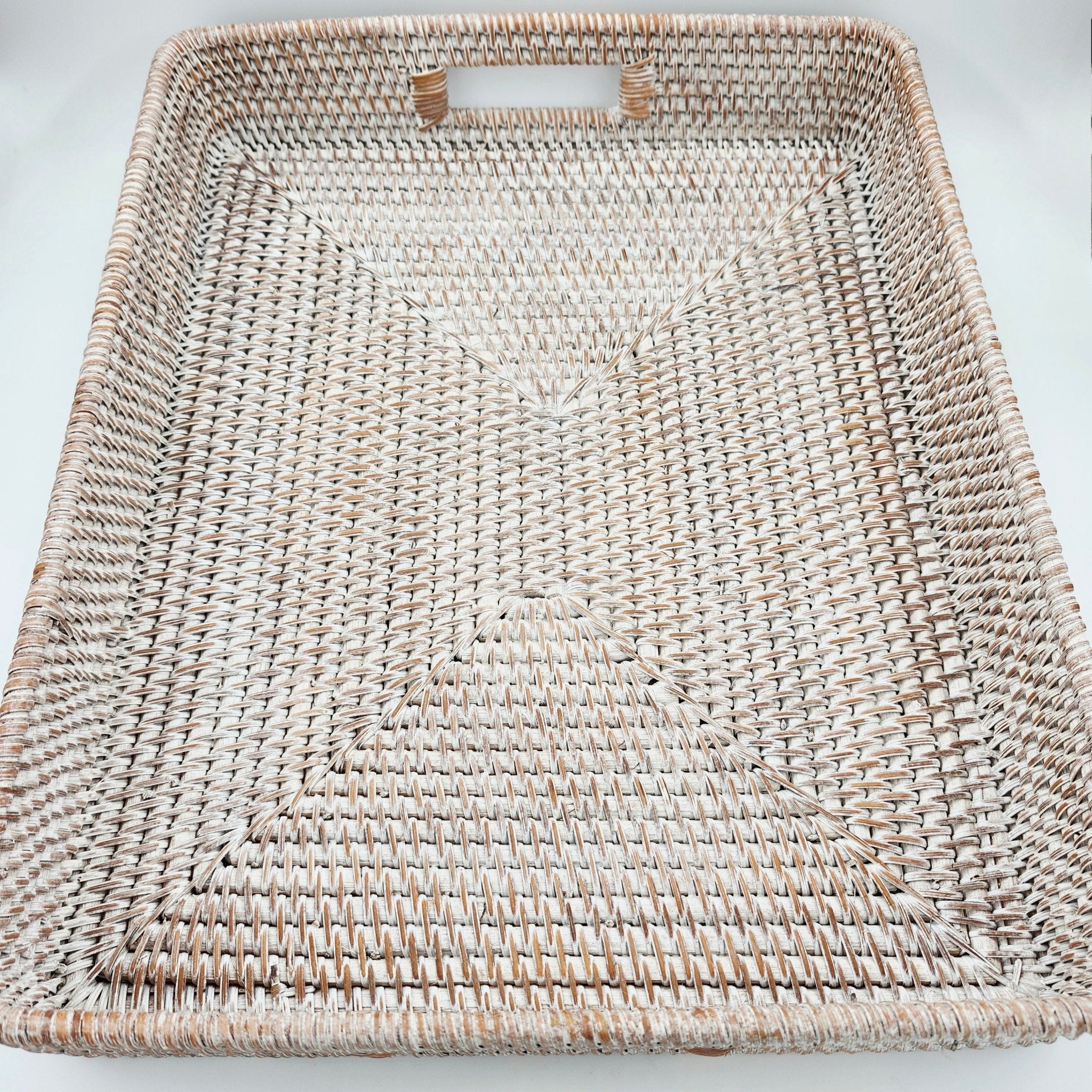 Rattan Tray Large Whitewash from Inside Living Singapore, alternate angle.