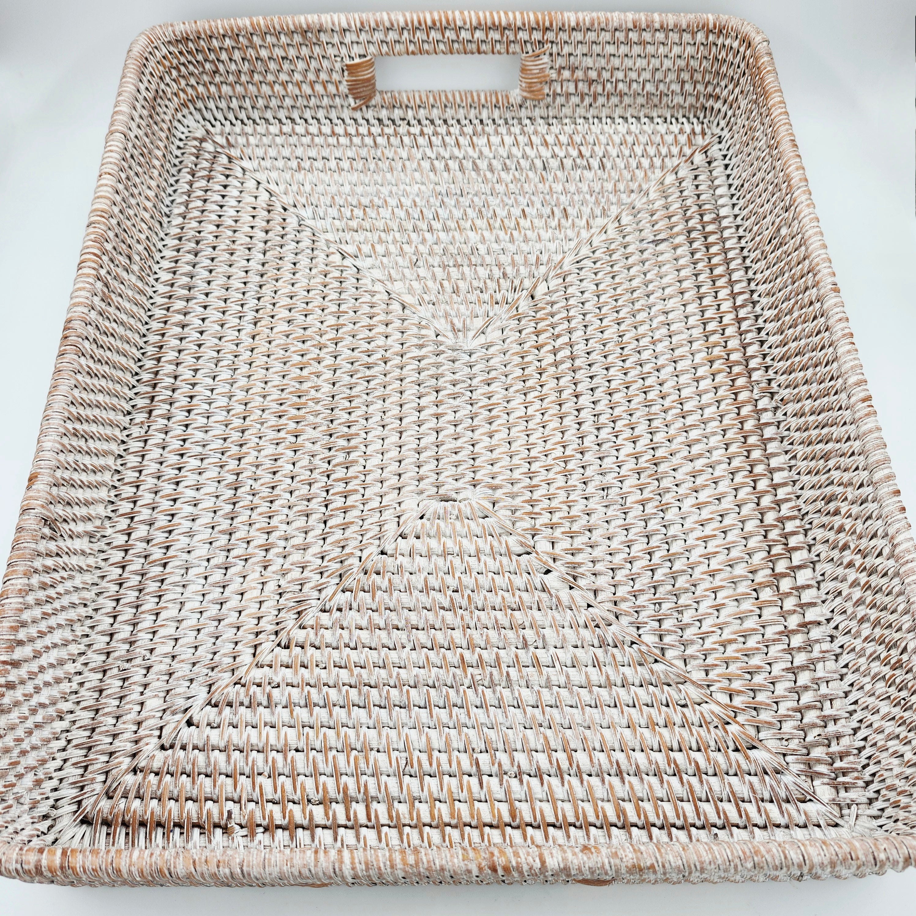 Rattan Tray Large Whitewash from Inside Living Singapore, alternate angle.