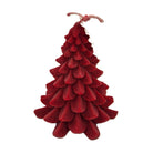 Classic Christmas tree candle in natural wax, 10 cm tall, available in red and green