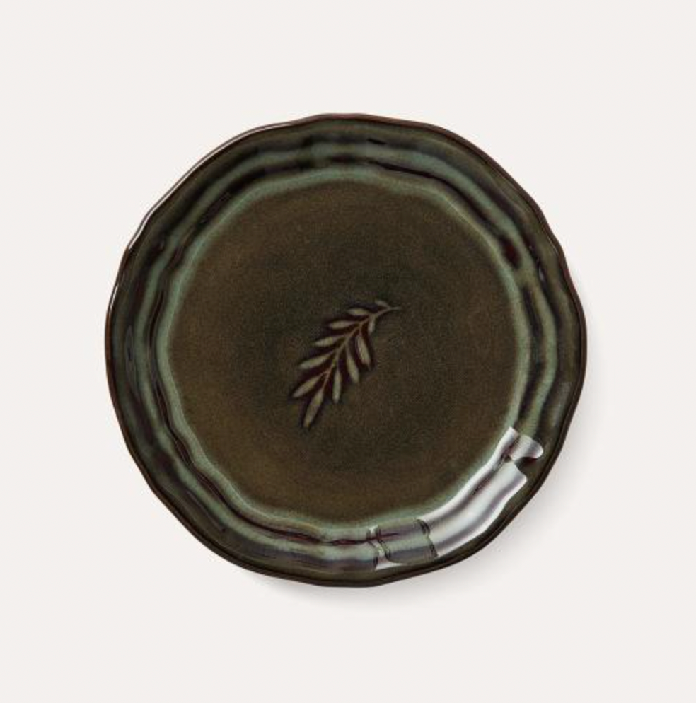 Ceramic amuse bouche or side plate in fig, 16 cm diameter, ovenproof and dishwasher safe, Portugal
