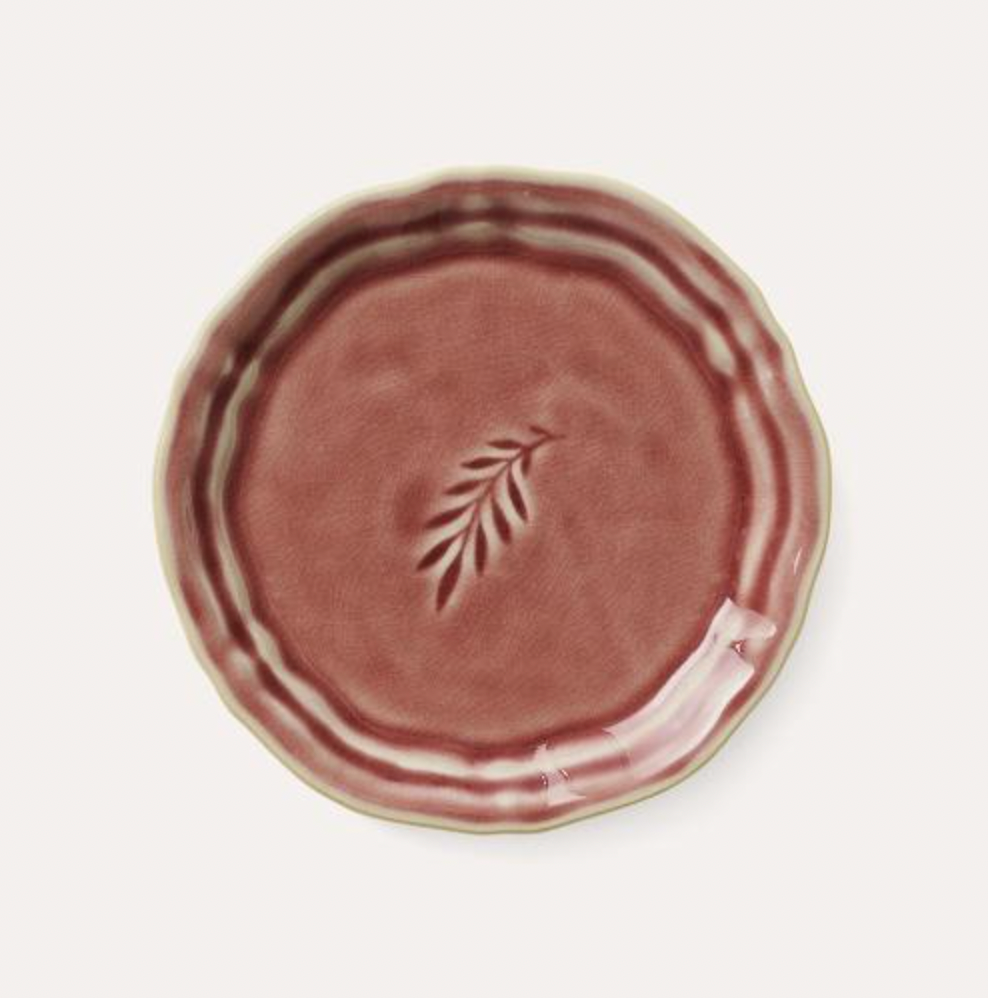 Ceramic amuse bouche or side plate in old rose, 16 cm diameter, ovenproof and dishwasher safe