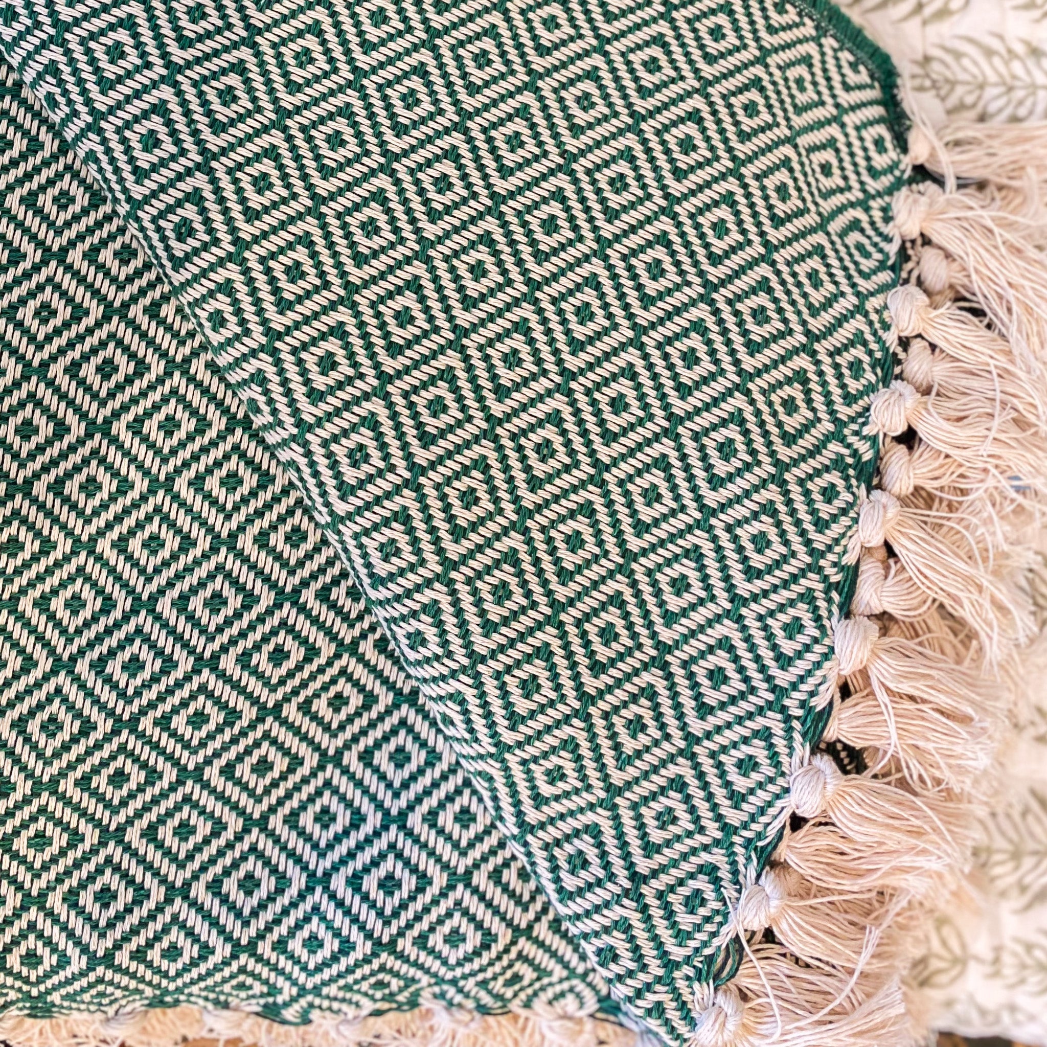 Reversible Cotton Throw, full product view, from the Inside Living Singapore homeware collection.
