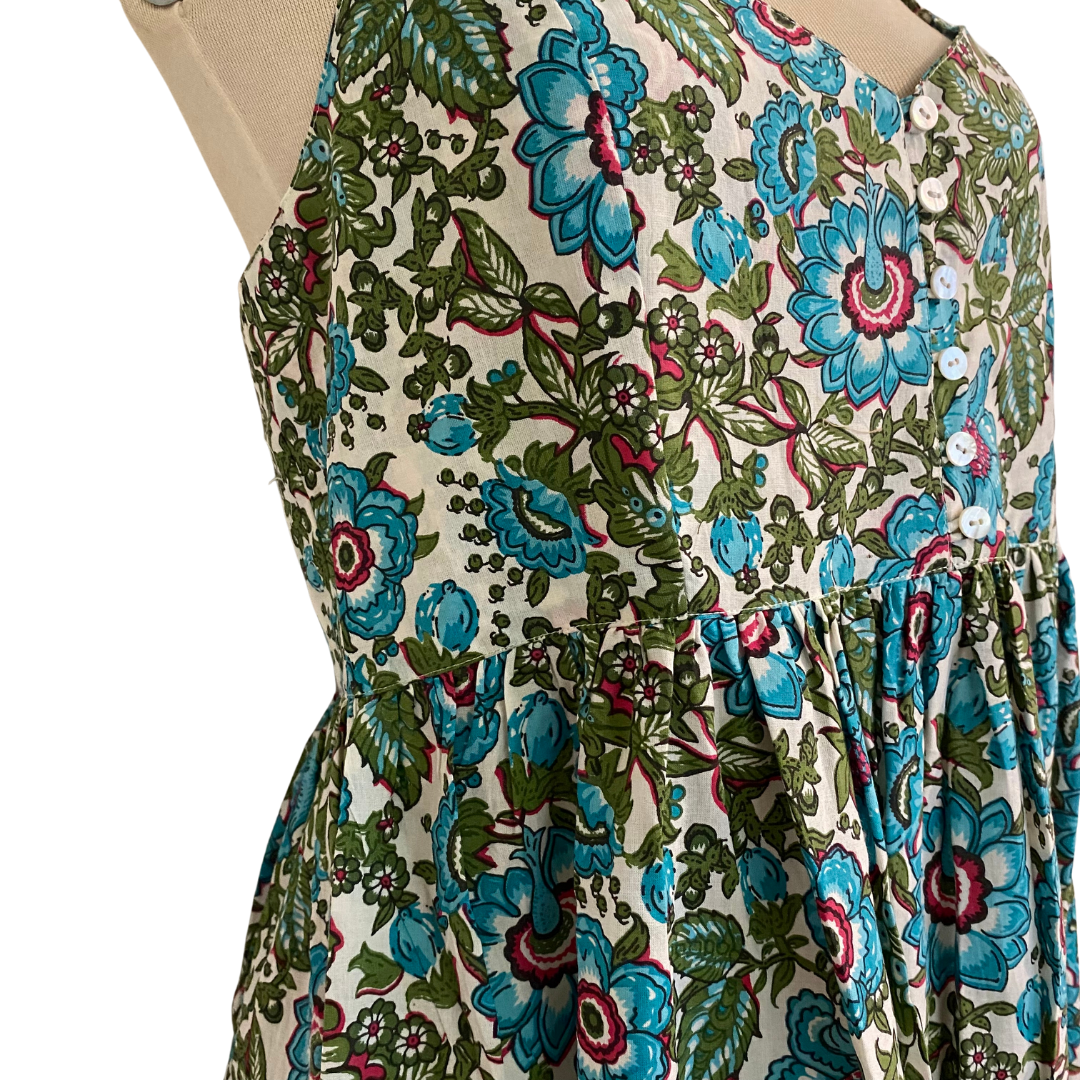 Block Print Sundress Anna shown from another angle, homeware at Inside Living Singapore.