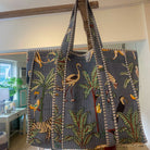 Block Print Shopper Bag Safari, part of the Handbags collection at Inside Living Singapore, displayed in a room setting.