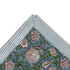 Block Print Tablecloth Floral Blue from Inside Living Singapore, tablecloths. Shown alternative angle.