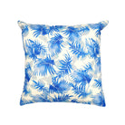 Blue cotton cushion cover with a palm tree design and back zip, 50 x 50 cm, inner sold separately