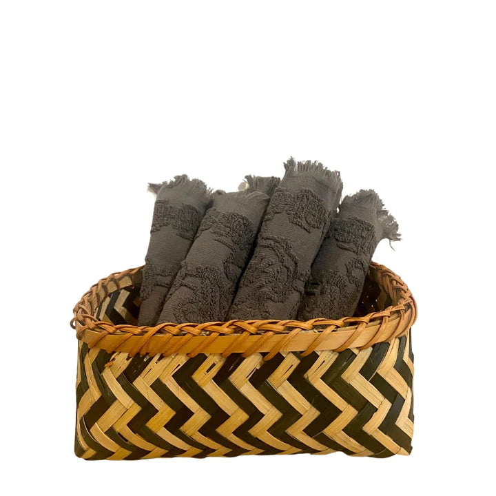 Bô towel charcoal set of 6, soft absorbent cotton bath towels in charcoal grey, a complete bathroom bundle.