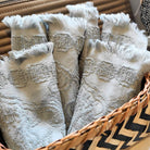 Set of 6 mint Bô face towels in jacquard cotton, 21 x 40 cm, lightweight and highly absorbent from Vietnam