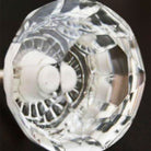 Set of two faceted clear glass door knobs, 44 mm, blending traditional and contemporary design