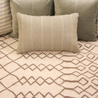 Duck egg Minerva cushion, scatter cushion in soft duck egg blue with a Minerva pattern for sofa or bed.