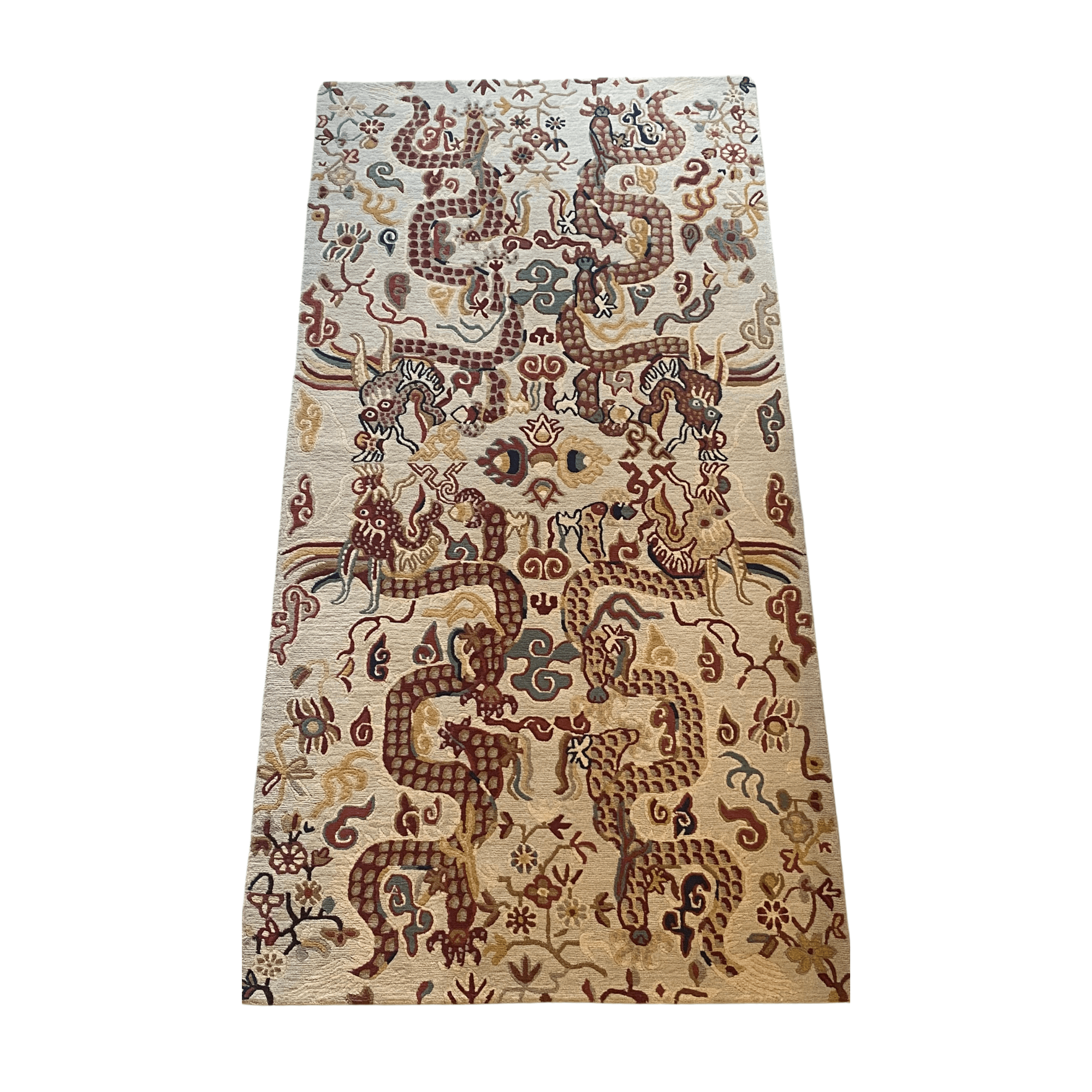 Hand Knotted Dragon Rug, part of the Rugs collection at Inside Living Singapore, displayed in a room setting.