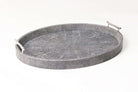Faux Shagreen Oval Serving Tray Charcoal, detail view - buy homeware, tableware and interior accessories at Inside Living