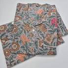 Block Print Pyjama Short Set Assorted, part of the Robes collection at Inside Living Singapore, detail of the design.