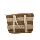 Raphia Beach Bag Striped detail view, bags from Inside Living Singapore.