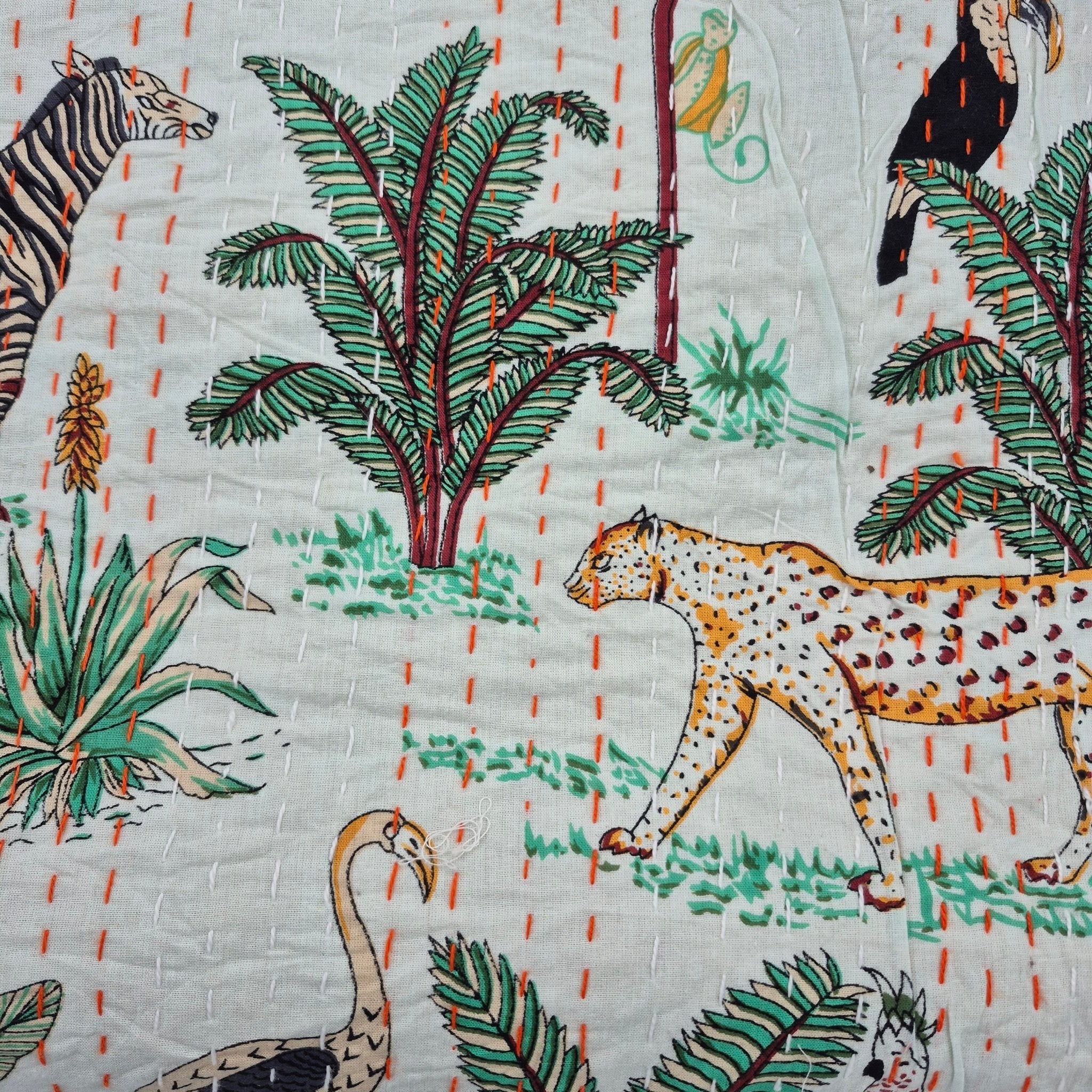 Kantha Bedspread/Throw Safari: hand-stitched kantha bedspread and throw for the bedroom, from Inside Living Singapore.