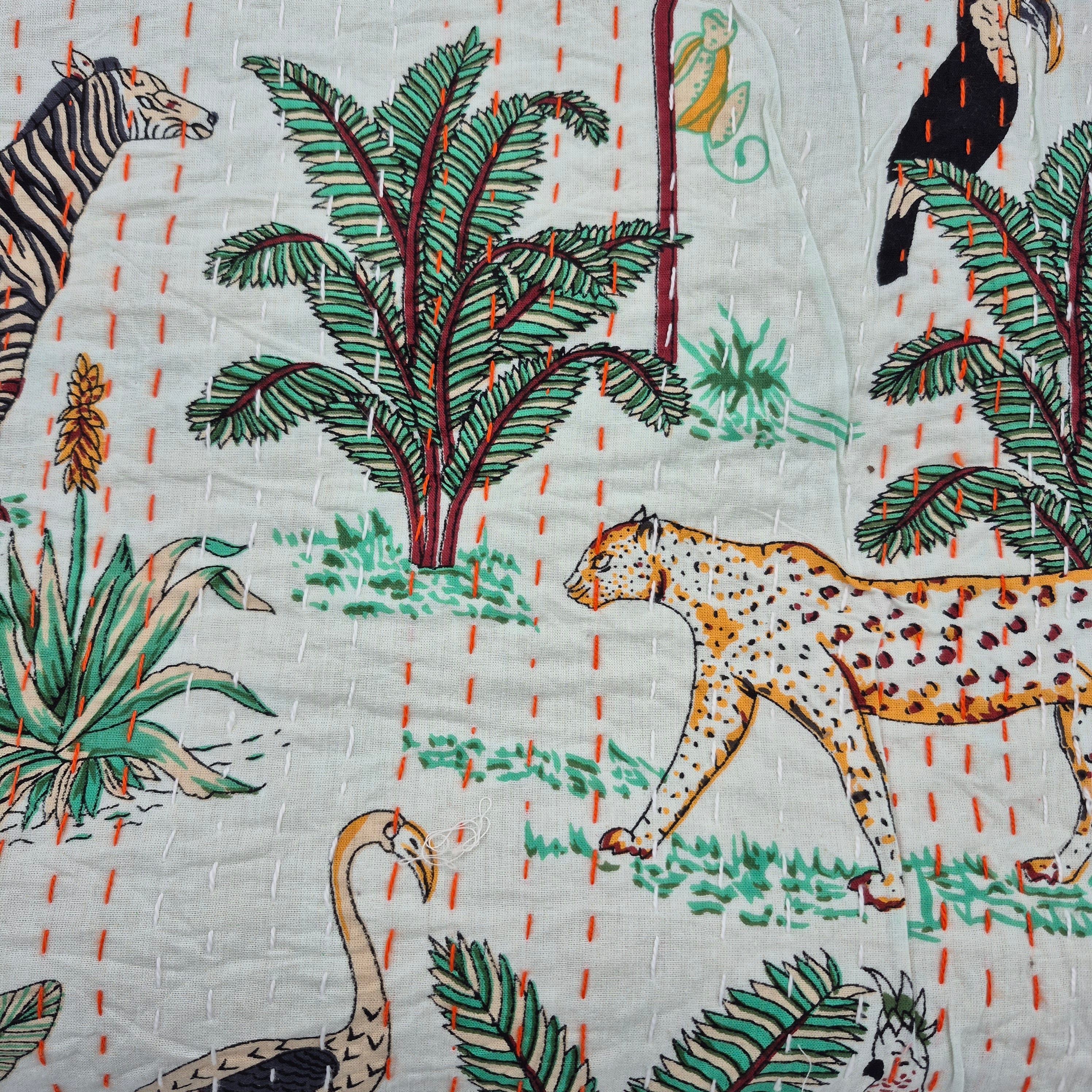 Kantha Bedspread/Throw Safari: hand-stitched kantha bedspread and throw for the bedroom, from Inside Living Singapore.