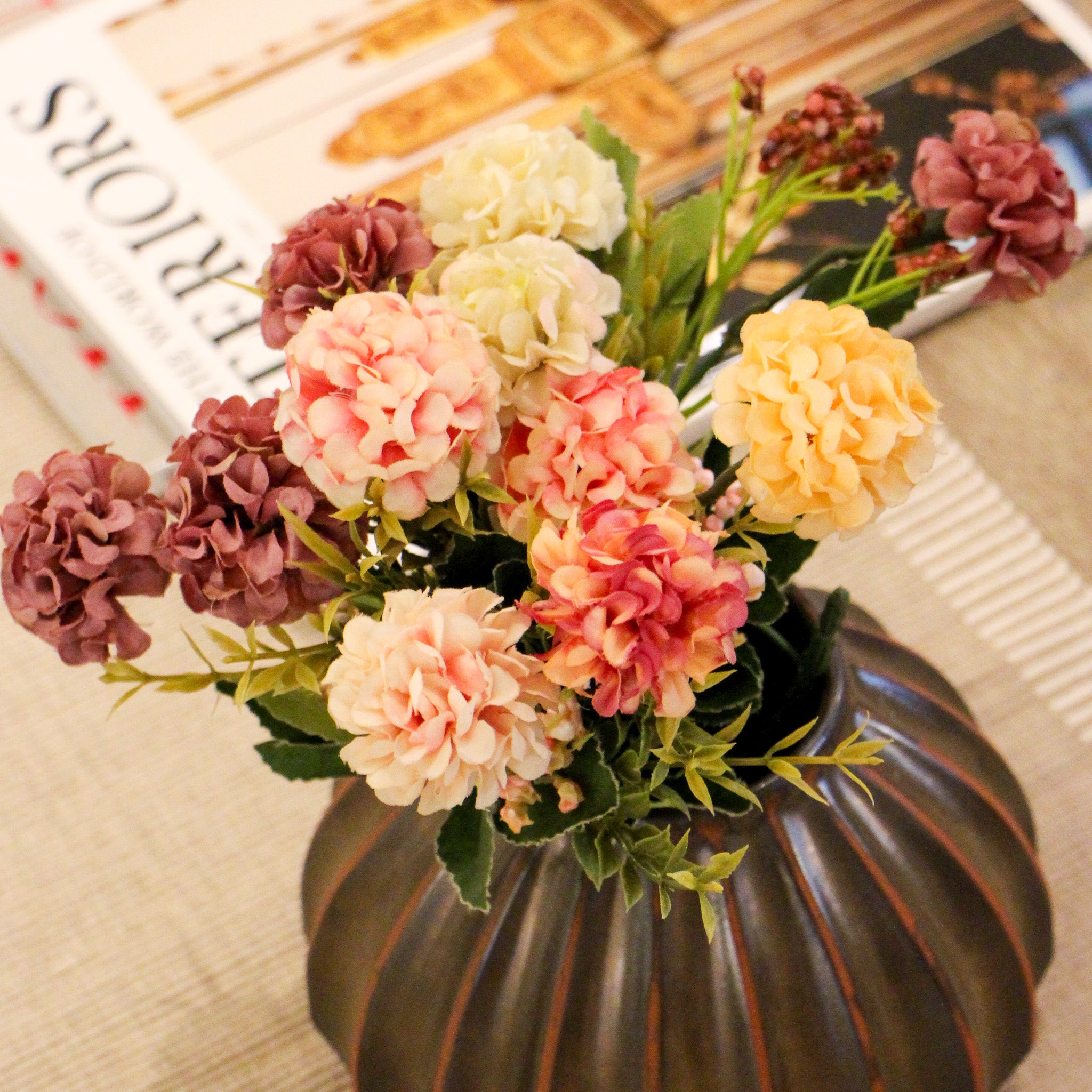 Salon Round Vase Bronze, part of the Vases collection at Inside Living Singapore, alternative angle.