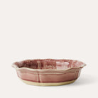 Old rose ceramic bowl with a scalloped edge, 17 cm diameter, ovenproof and dishwasher safe