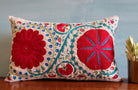 Suzani Linen Cushion Fergana, close-up of the texture at Inside Living Singapore.